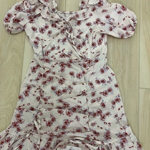 Floral Bustier Rouched Mini Dress